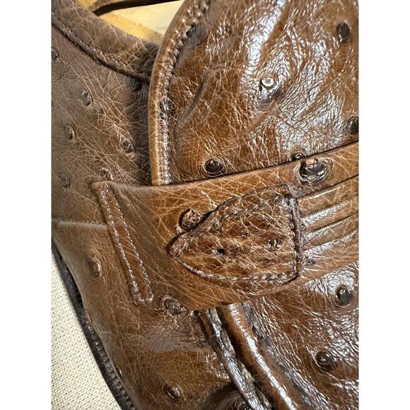 Bally Prestige 1669 Shoes Mens Size 9.5 Brown Ostrich Loafers Slip On Dress main image 5